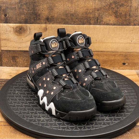 NIKE AIR MAX 2 CB 94 BLACK DENIM MENS ATHLETIC SHOES BASKETBALL RETRO SIZE 7.5 - Picture 3 of 9